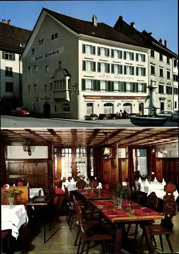 Ak Rapperswil Kanton Sankt Gallen, Hotel Hirschen am Fischmarktplatz, Speisesaal