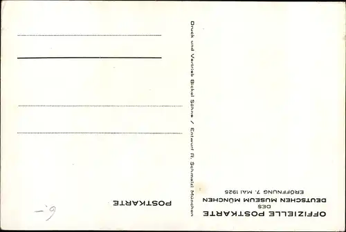 Künstler Ak Schmalzl, R., München, Deutsches Museum, Eröffnung 1925