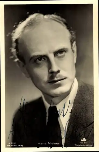 Ak Schauspieler Hans Nielsen, Portrait, Autogramm