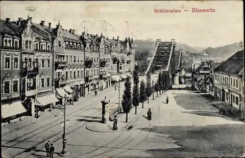 Ak Dresden Blasewitz, Schillerplatz, Brücke