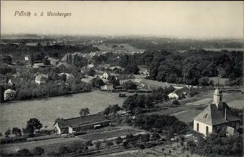 Ak Dresden Pillnitz, Blick v. d. Weinbergen