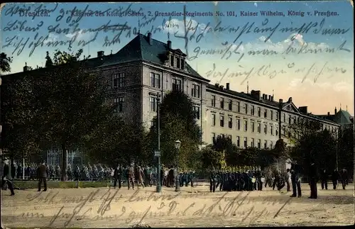 Ak Dresden Neustadt, Kaserne des Königl. Sächs. 2. Grenadier-Regiments Nr. 101