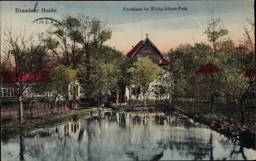 Ak Dresden Loschwitz, Dresdner Heide, Fischhaus im König Albert Park