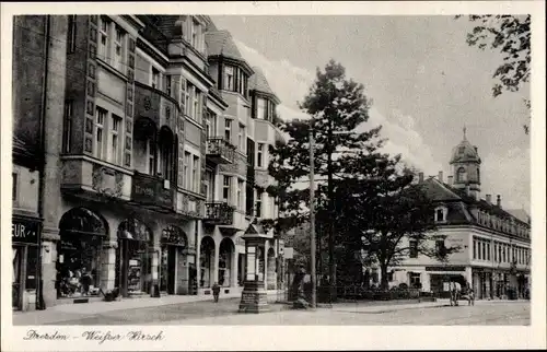Ak Weißer Hirsch Dresden, Straßenpartie im Stadtteil, Kurhaus