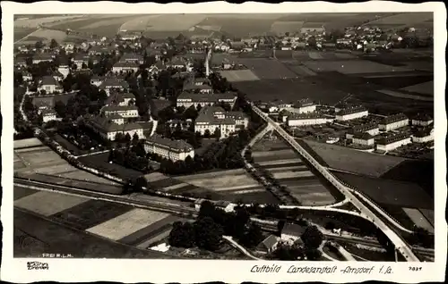 Ak Arnsdorf im Kreis Bautzen, Landesanstalt, Fliegeraufnahme, Hahn 7831