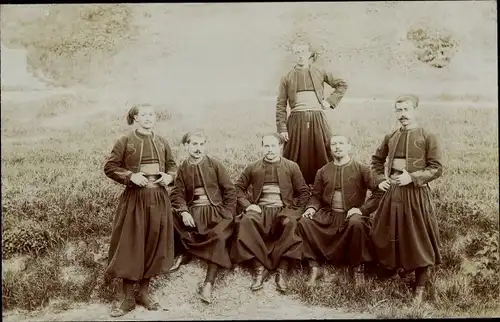 Foto Ak Französische Soldaten in Uniformen, Zuaven, I WK