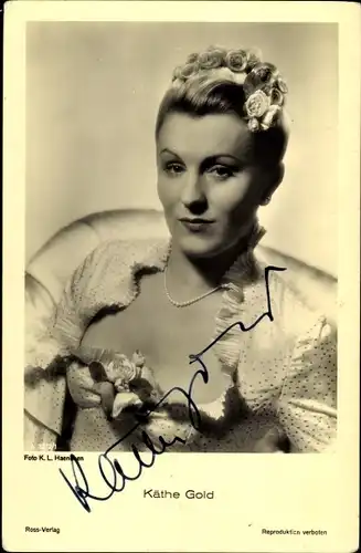 Ak Schauspielerin Käthe Gold, Portrait, Ross Verlag A 3372 1