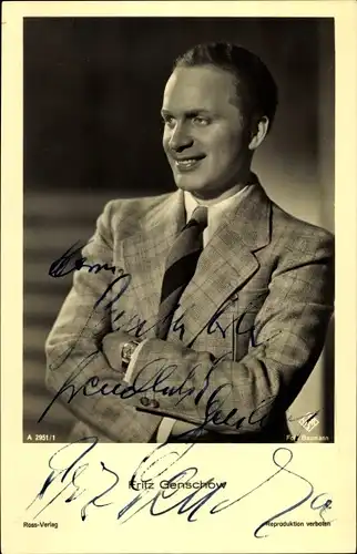 Ak Schauspieler Fritz Genschow, Portrait in Jacket und Krawatte, Ross Verlag A 2951/1