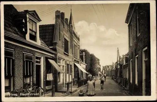 Ak Heeg Friesland Niederlande, Hoofdstraat, Kinder in der Straße