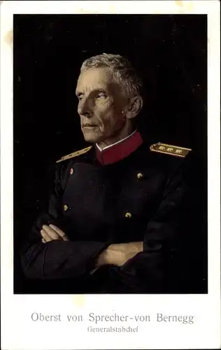 Ak Oberst von Sprecher von Bernegg, Portrait