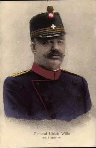 Ak General Ulrich Wille, Schweizerischer Heerführer