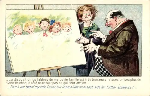 Künstler Ak Mich, La disposition du tableau de ma petite famille est tres bien