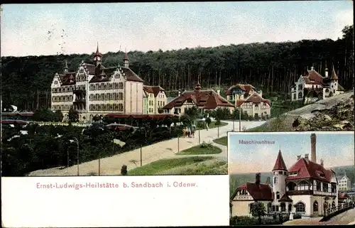 Ak Sandbach Odenwald Breuberg, Ernst Ludwig Heilstätte, Maschinenhaus