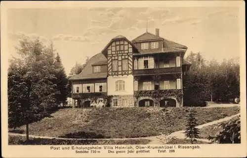 Ak Karpacz Krummhübel im Riesengebirge Schlesien, Erholungsheim Villa Heinrich