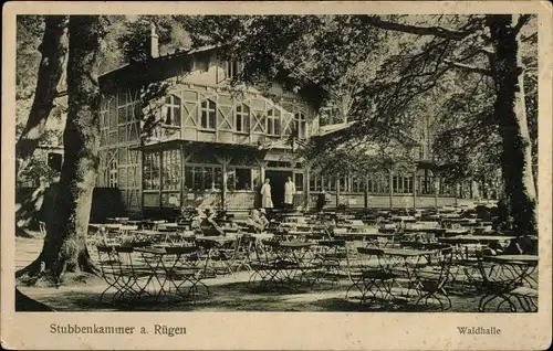Ak Stubbenkammer Sassnitz auf Rügen, Gasthaus Waldhalle