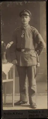 CdV Deutscher Soldat in Uniform, Portrait, Eisernes Kreuz