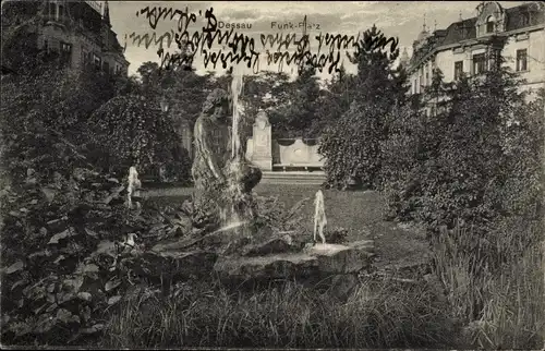 Ak Dessau in Sachsen Anhalt, Funk-Platz