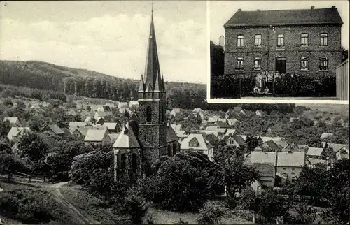 Ak Wilsenroth Dornburg im Westerwald Hessen, Panorama, Kirche, Bäckerei u. Pension von Joh. W. Jung