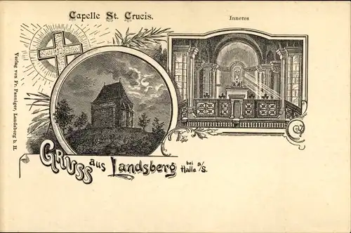 Ak Landsberg im Saalekreis, Capelle St. Crucis, Innenansicht
