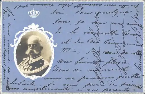 Präge Passepartout Ak König von Italien Umberto I.