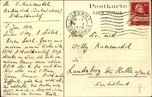 Künstler Ak Luzern Stadt Schweiz, Pension Felsberg