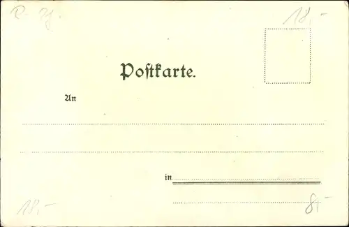 Litho Neuwied am Rhein, Panorama, Kirche, Burg