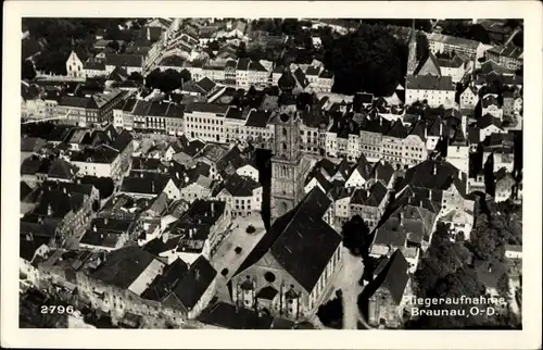 Ak Braunau am Inn Oberösterreich, Fliegeraufnahme
