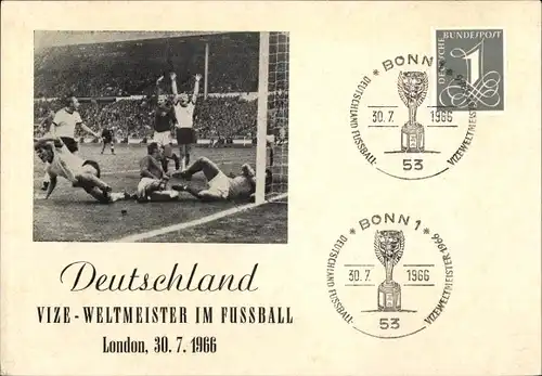 Ak Fußball Weltmeisterschaft London, Finale 30.7.1966, Deutschland Vize Weltmeister