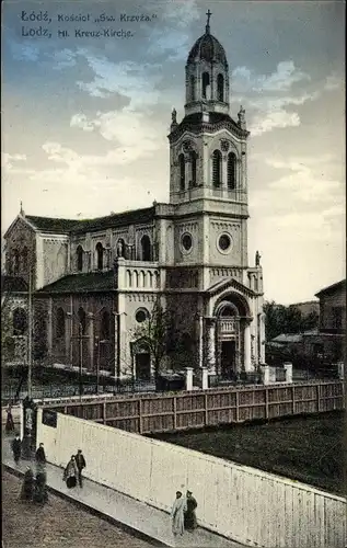 Ak Lodz Lodsch Polen, Heilig Kreuz Kirche