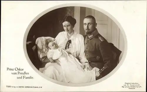 Ak Oskar Prinz von Preußen und Familie, Portrait, Liersch 7500