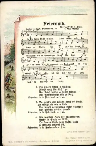 Lied Ak Günther, Anton, Erzgebirgische Mundart 36, Feieromd
