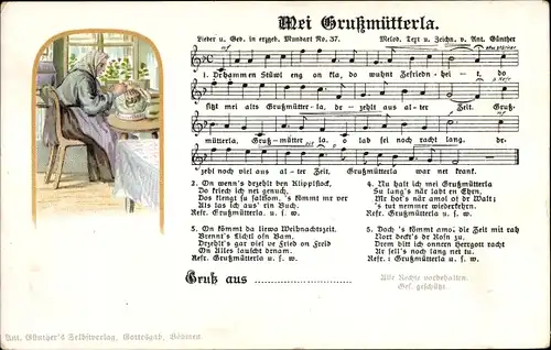 Lied Ak Günther, Anton, Erzgebirgische Mundart 37, Mei Grußmütterla, Klöppeln