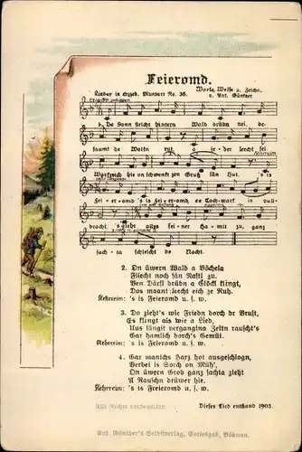 Lied Ak Günther, Anton, Erzgebirgische Mundart 36, Feieromd