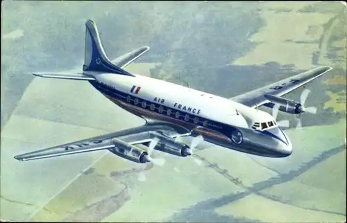 Ak Französisches Passagierflugzeug, Air France, Vickers Viscount