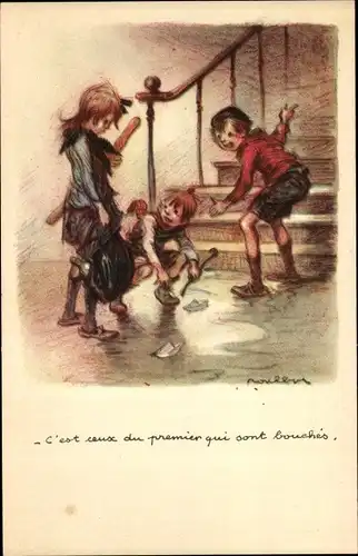 Künstler Ak Poulbot, Francisque,C'est ceux du premier qui sont bouches,Ligue nationale contre taudis