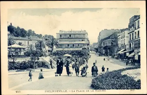 Ak Philippeville Skikda Algerien, la Place de la Marine