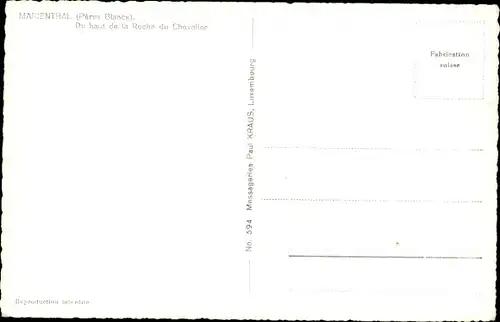 Ak Marienthal Luxemburg, Peres Blancs, Du haut de la Roche du Chevalier