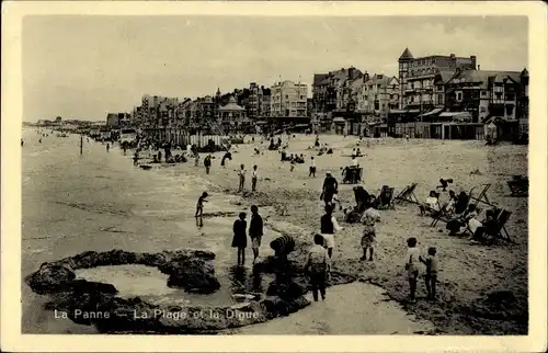 Ak La Panne De Panne Westflandern, La Plage et la Digue
