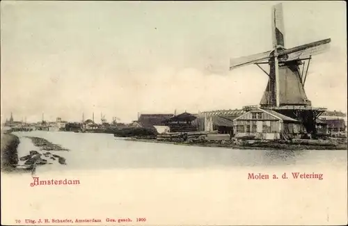 Ak Amsterdam Nordholland Niederlande, Molen a. d. Wetering