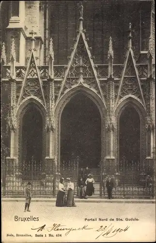 Ak Bruxelles Brüssel, Portail Nord de Ste. Gudule