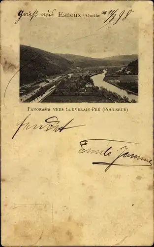 Ak Esneux Wallonien Lüttich, Panorama vers Souverain-Pre (Poulseur)