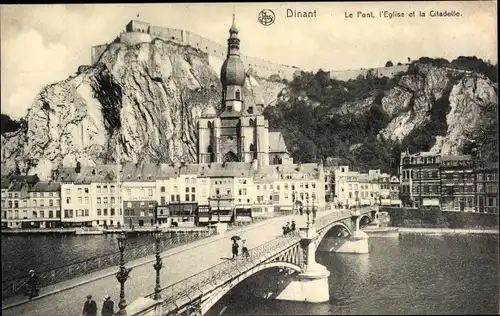 Ak Dinant Wallonien Namur, Le Pont, l'Eglise et la Citadelle