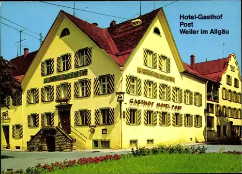Ak Weiler Simmerberg im Allgäu, Hotel-Gasthof Zur Post