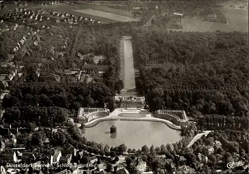 Ak Benrath Düsseldorf am Rhein, Schloss Benrath, Luftansicht