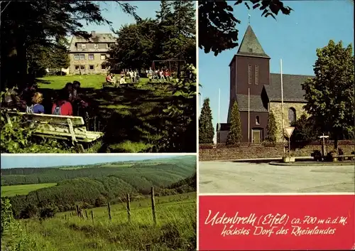 Ak Udenbreth Hellenthal in der Eifel, Kirche, Park, Panorama