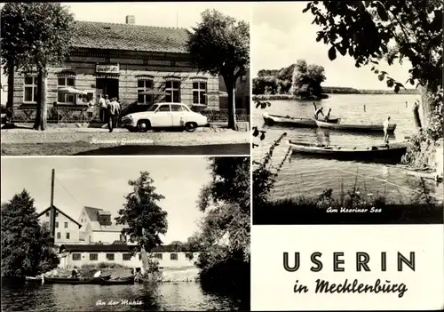 Ak Userin in Mecklenburg, Konsum Gaststätte, An der Mühle, Useriner See