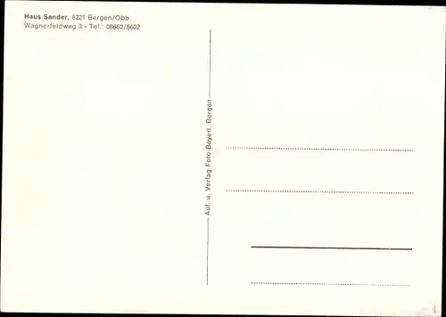 Ak Bergen im Chiemgau Oberbayern, Haus Sander, Außenansicht