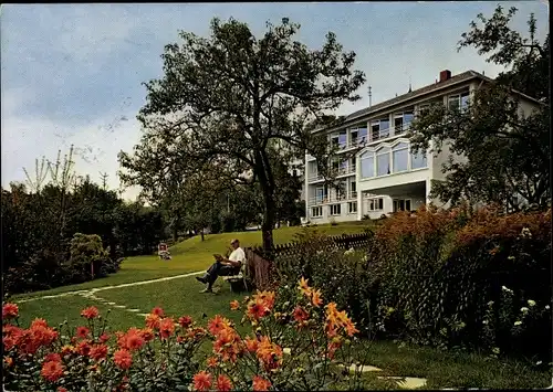 Ak Bad Grönenbach im Allgäu, Kurheim Dr. Krautheim, Am Schlossberg, Park