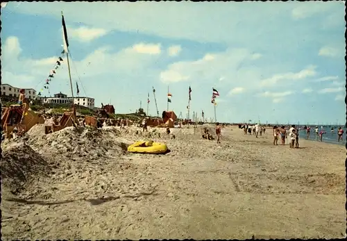 Ak Nordseebad Wangerooge in Ostfriesland, Strand