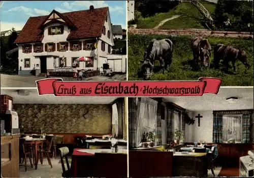 Ak Eisenbach im Schwarzwald, Cafe Eisenbachstube, Außenansicht, Innenansicht